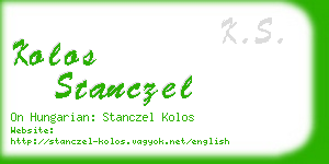 kolos stanczel business card